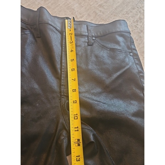 Express Jeans Metallic High Waisted Faux Leather Skinny Pants Brass Color, 10R - Picture 12 of 12